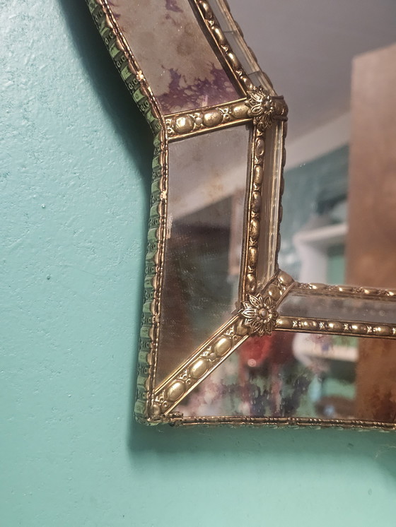Image 1 of Exclusive Vintage Mosaic Mirror | Faceted | 1970s | 75 cm | Perfect Condition