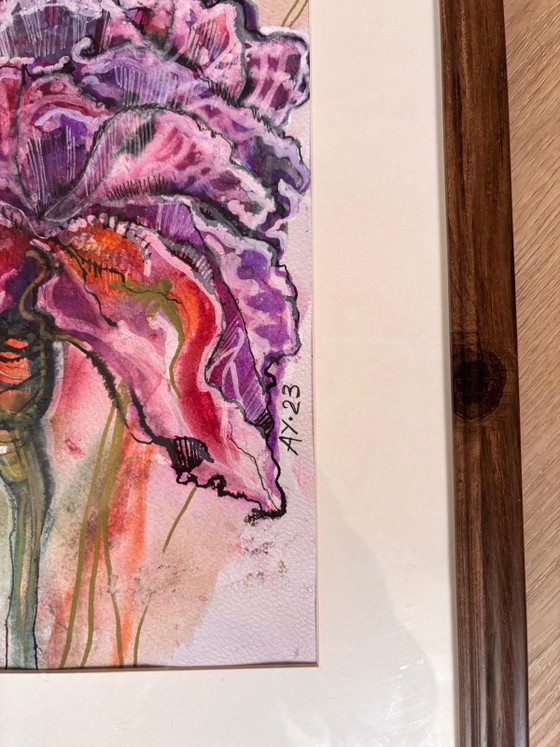 Dipinto ad acquerello, Dipinti e disegni, Plexiglass, Plastica, Viola (foto 4 di 6)