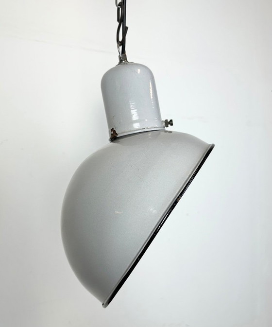 Image 1 of Suspension industrielle en émail gris, années 1960