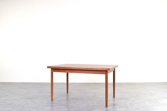 Image 1 of Mid-Century Danish Extendable Teak Dining Table from Rogenstrup Möbelfabrik, 1960s.