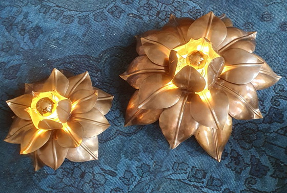 Image 1 of Juego XL de apliques florales de pared/techo - Banci Firenze - Mid-Century - Hollywood Regency