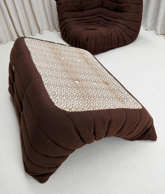 Frühes Set ‘Togo’, Michel Ducaroy, Ligne Roset, Frankreich, 1970er Jahre – Modulare Sofas, Wool (photo 10 of 13)