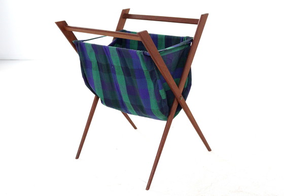Image 1 of Vintage Danish reading basket reading rack magazine rack