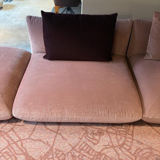 Divano modulare in velluto a coste rosa, COR, Divani modulari, Modern (foto 4 di 5)