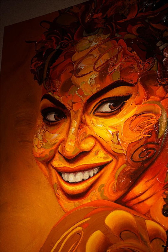 Image 1 of Prachtig doek van Esther Barend  “ Shiner “ 90x120 cm