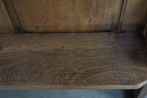 Image 1 of Antico banco da chiesa in quercia in stile gotico con bellissime incisioni