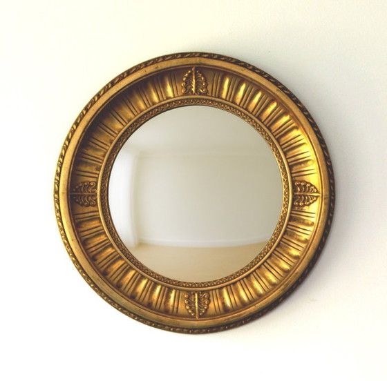 Image 1 of Empire-stijl vergulde gesneden houten zonnespiegel, 60'