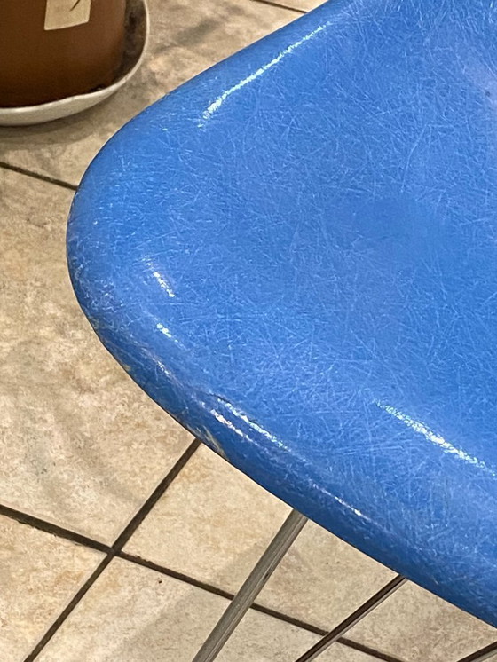 Image 1 of Sedia DSR Eiffel in fibra di vetro turchese, Eames Herman Miller vintage anni '50-'60-'70