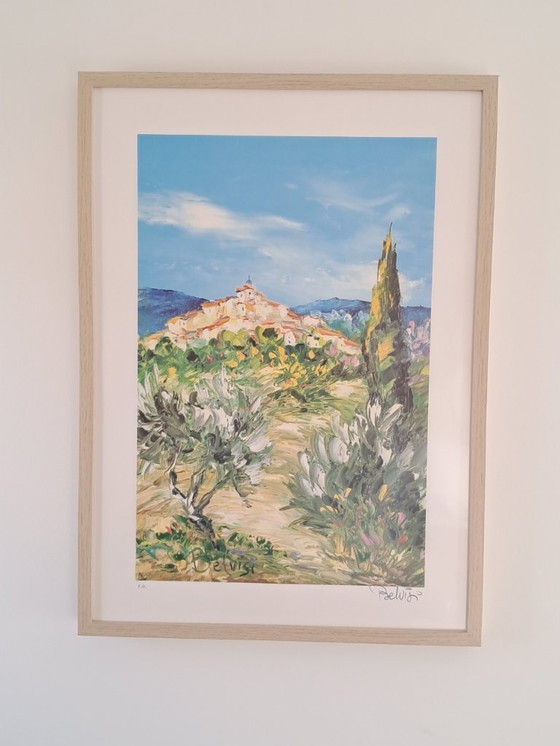 Image 1 of Marcel BELVISI - Small village path - Framed artist's lithograph