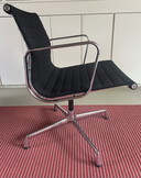Vitra Eames EA 108 conference chair in black hopsak - chrome