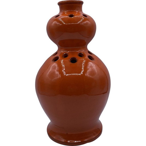 Vase mit Blumentopf aus glasierter Keramik von Caumont Potier