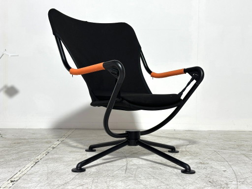 Sillón Vitra Waver - Konstantin Grcic - negro/naranja - sillón giratorio - fuera de producción – fauteuils, Metal, Textile