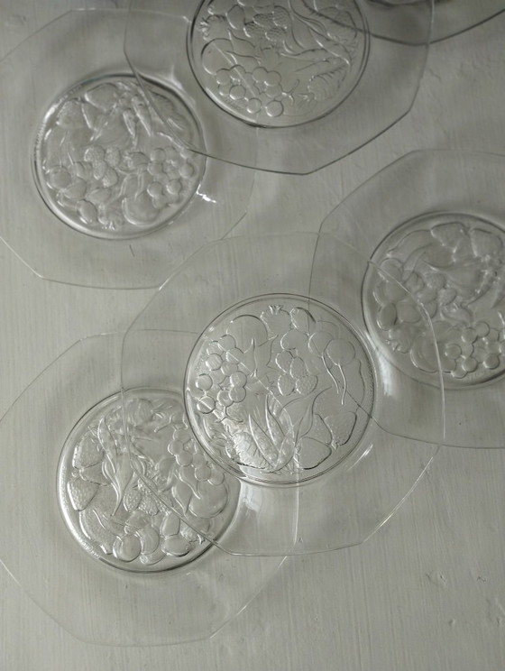 6 kleine achteckige Glasplatten Felix Potin La Parisienne – Félix Potin, Geschirr (photo 7 of 10)
