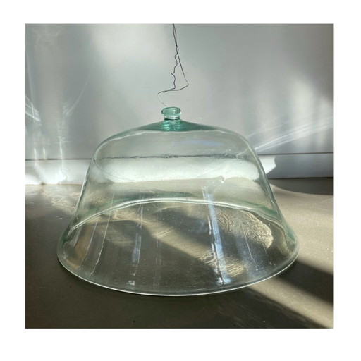 Antica campana di vetro francese "Cloche de Melon", XIX secolo