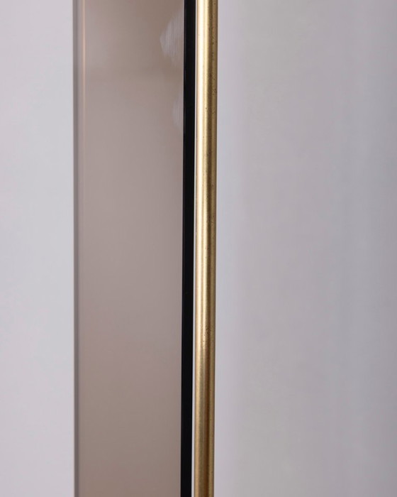 Image 1 of Lampada da terra vintage anni '80 in ottone placcato oro e vetro, disegnata da Relux Milano.