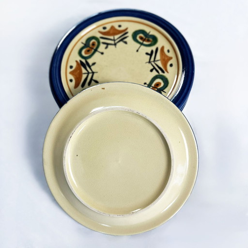 Set Van 6 Vintage Handgeschilderde Dessertbordjes