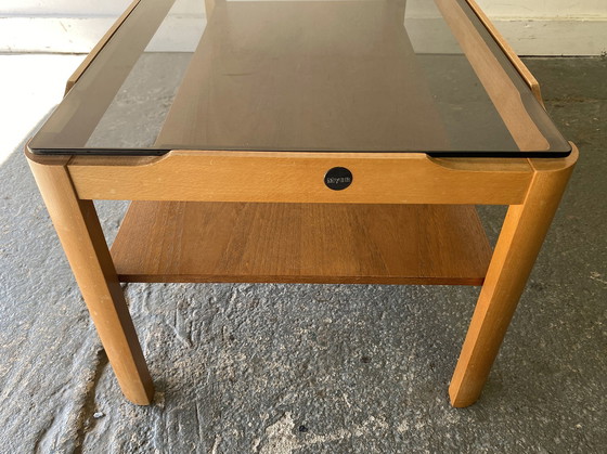 Image 1 of Mid century modern massief teakhouten salontafel uit 1960 door Myer