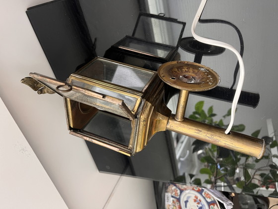 Image 1 of Antieke Koetsierslamp met adelaar en nieuwe bedrading