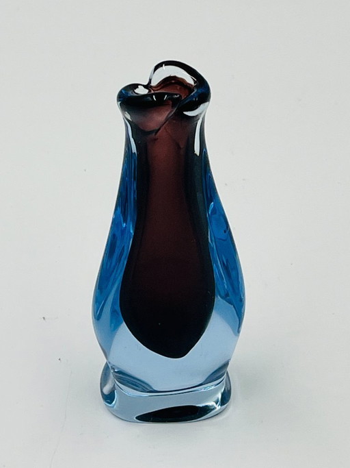 Murano Sommerso Soliflore Vase Flavio Poli Seguso 1960