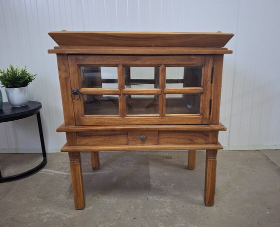 Image 1 of Magnifique meuble à thé en teck neuf avec porte et tiroir