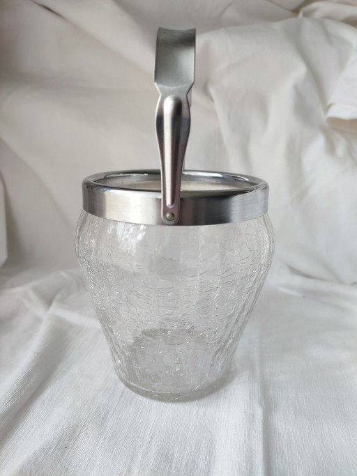 Seau à glace en verre fissuré, glaçons, apéritif, années 1950 – tafelaccessoires, rvs, Crystal