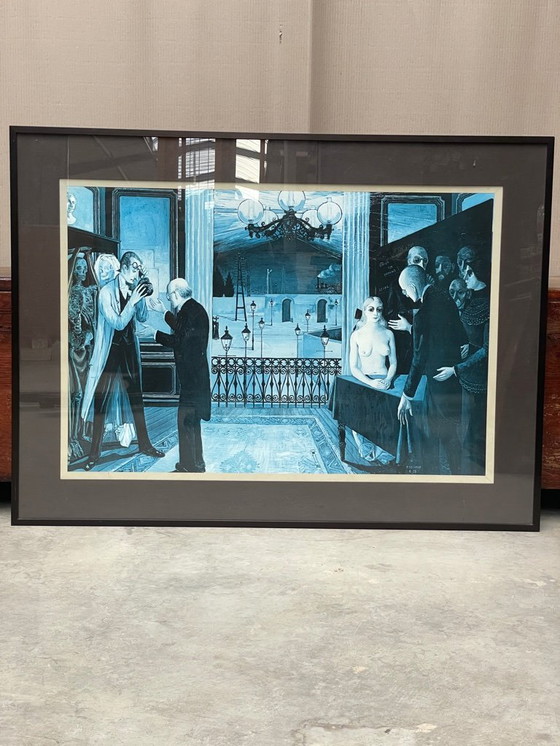 Image 1 of Estampe de Paul Delvaux encadrée