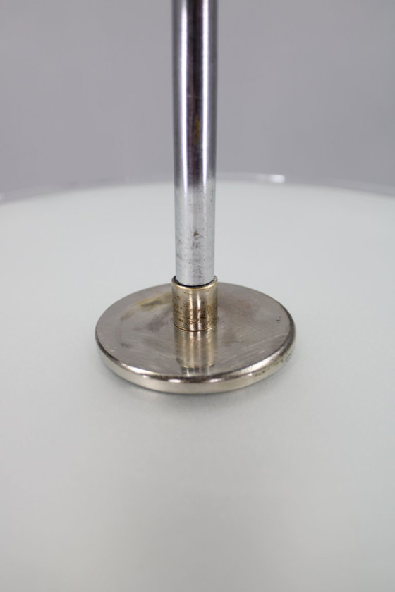 Image 1 of 1930s Bauhaus Chrome and Glass Chandelier, Czechoslovakia