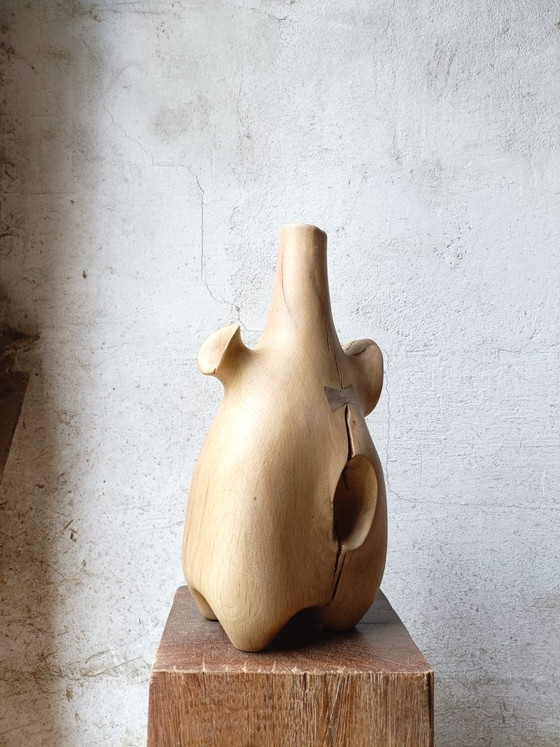 Grande Vaso / Scultura in Rovere Massiccio Intagliato – Sculture, Wood (photo 11 of 11)