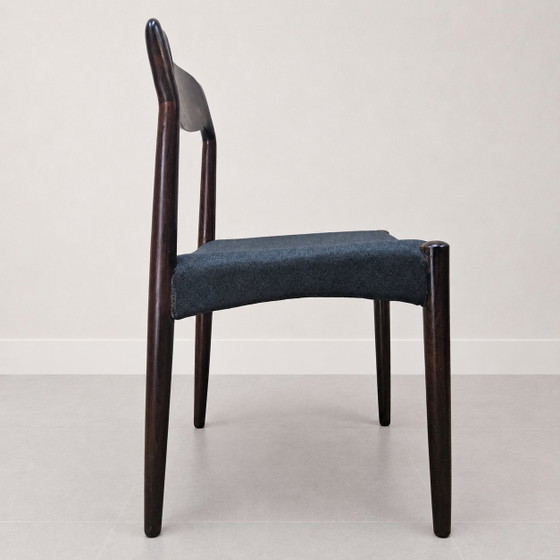 3x Vintage Danish Dyrlund Chairs Rosewood Reupholstered (Scandinavian Design) Mid Century – Dining chairs (photo 6 of 15)