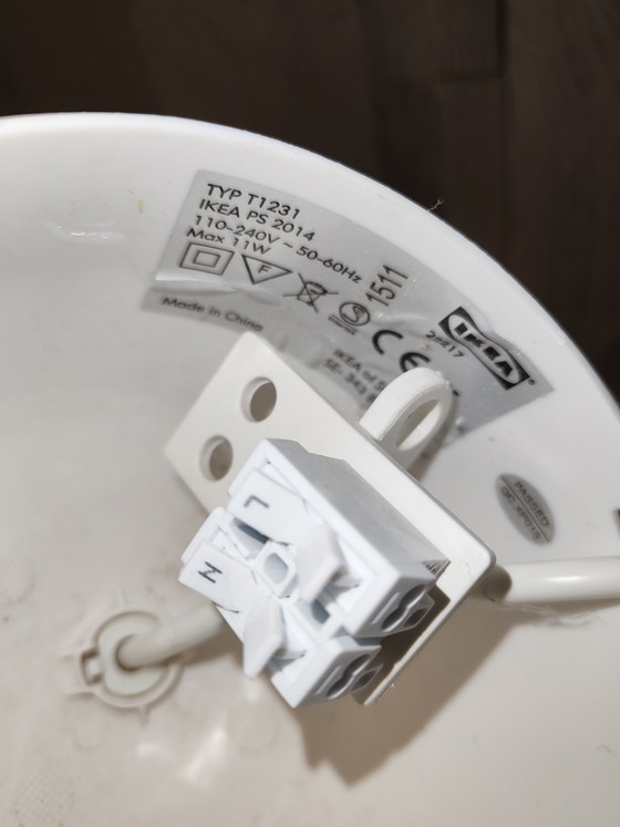 Image 1 of Ikea PS 2014 David Wahl Death Star lamp wit/oranje