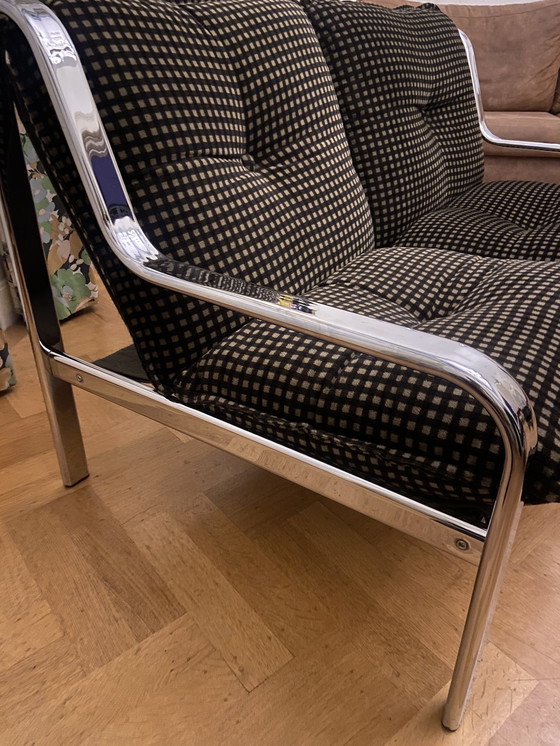 Image 1 of Mid-century chromen bank - twee zitplaatsen