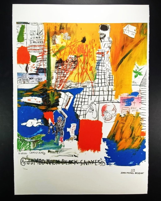 Lithographie en édition limitée de Jean-Michel Basquiat, numérotée au crayon.