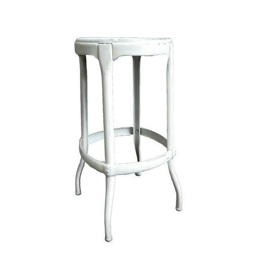 Tabouret industriel en acier, tabouret de bar, chaise, chaise d'atelier, France, années 50
