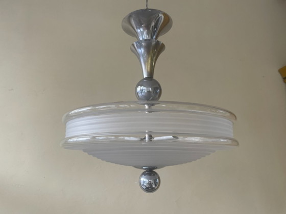 Image 1 of Hanging lamp Ceiling lamp Scale lamp art deco 1930 French