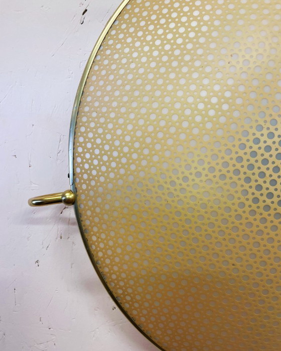 Image 1 of Plafonnier rond doré des années 1950 par Erco Leuchten modèle n° 70.
