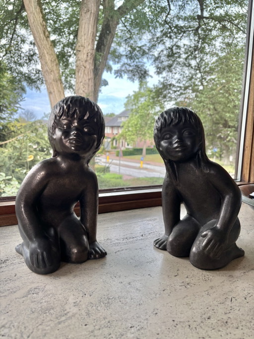 Deux sculptures en céramique d'Emiel Laskaris – beeldhouwkunst, Ceramic (photo 2 of 7)