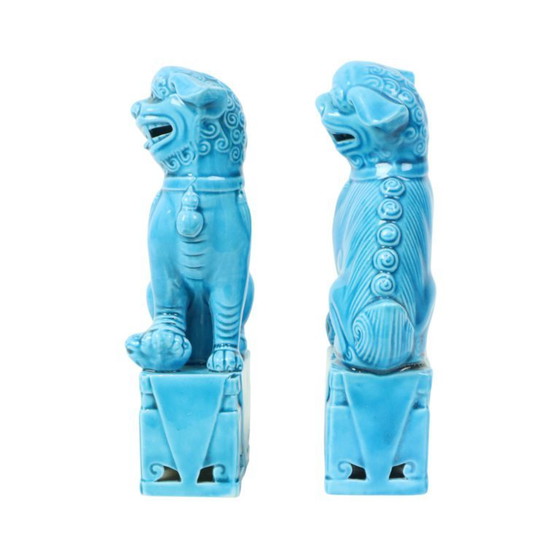 Image 1 of Foo Dog Temple Lion Statues 16cm