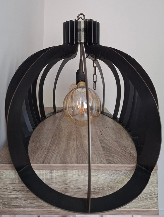 Image 1 of Modern industrial design pendant lamp Catania black 140cm Ztahl