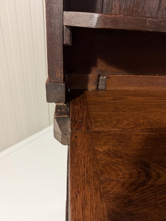 Assembled antique crisis cabinet 1900-1940, Wall cabinet, Wood, Brown, Klassiek (photo 7 of 15)