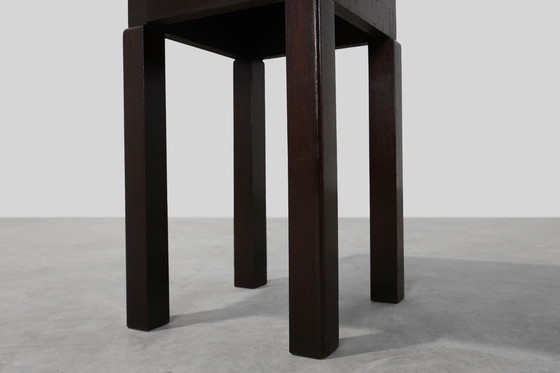 Image 1 of Mesa auxiliar cuadrada Art Déco de roble, Francia, circa 1920