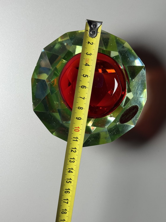 Image 1 of SEGUSO - Flavio Poli, Murano – Two-Tone Sommerso Crystal Bowl (Uranium & Ruby), 1950s