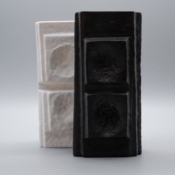 Image 1 of Rosenthal Studio Line Op Art Bisque Porcelain Vase DUO Martin Freyer 18 cm WGP