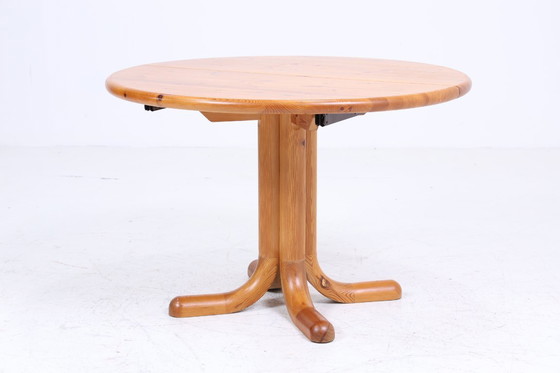 Image 1 of Table de cuisine vintage en pin des années 60 | Mid Century Table de salle à manger rétro des années 70 Bois extensible #05-41