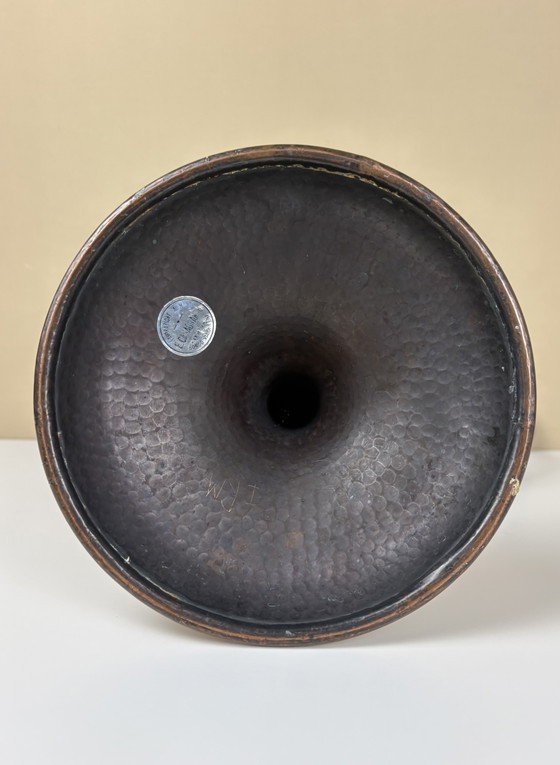 Egidio Casagrande Brutalist Italian Design 9-Arm Movable Vintage Hammered Copper Candle Holder (photo 10 of 15)