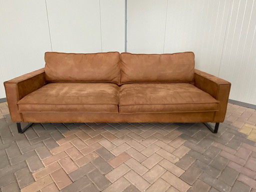 Cognac Fabric 4-Seater Sofa
