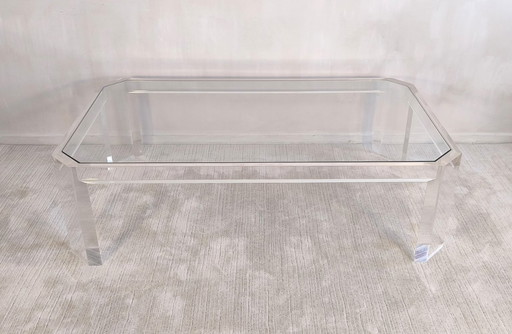 😍✨ Stunning Altuglas and glass coffee table – signed Marc Micoud, circa 1970 ✨😍