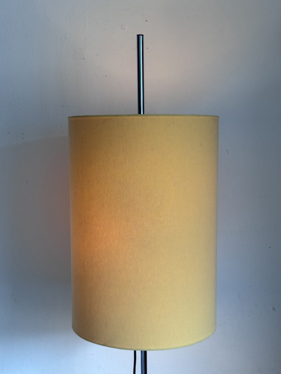 Vintage Minimalist Floor Light Staff Leuchten 1960 – Chrome, Textile (photo 8 of 12)