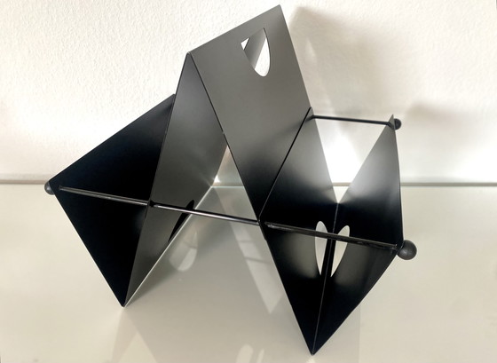 Image 1 of Postmodern magazine rack from the 1980s, designed in the style of Memphis