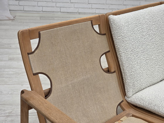 Image 1 of Sofá danés de tres plazas renovado, década de 1970, madera de roble macizo