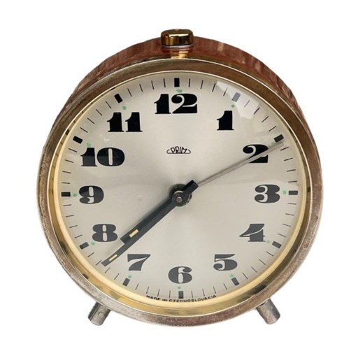 Réveil PRIM, horloge mécanique vintage, Tchécoslovaquie, années 1970.